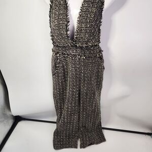 Chic Black and White Tweed Jumpsuit By Hit‎ Size PP